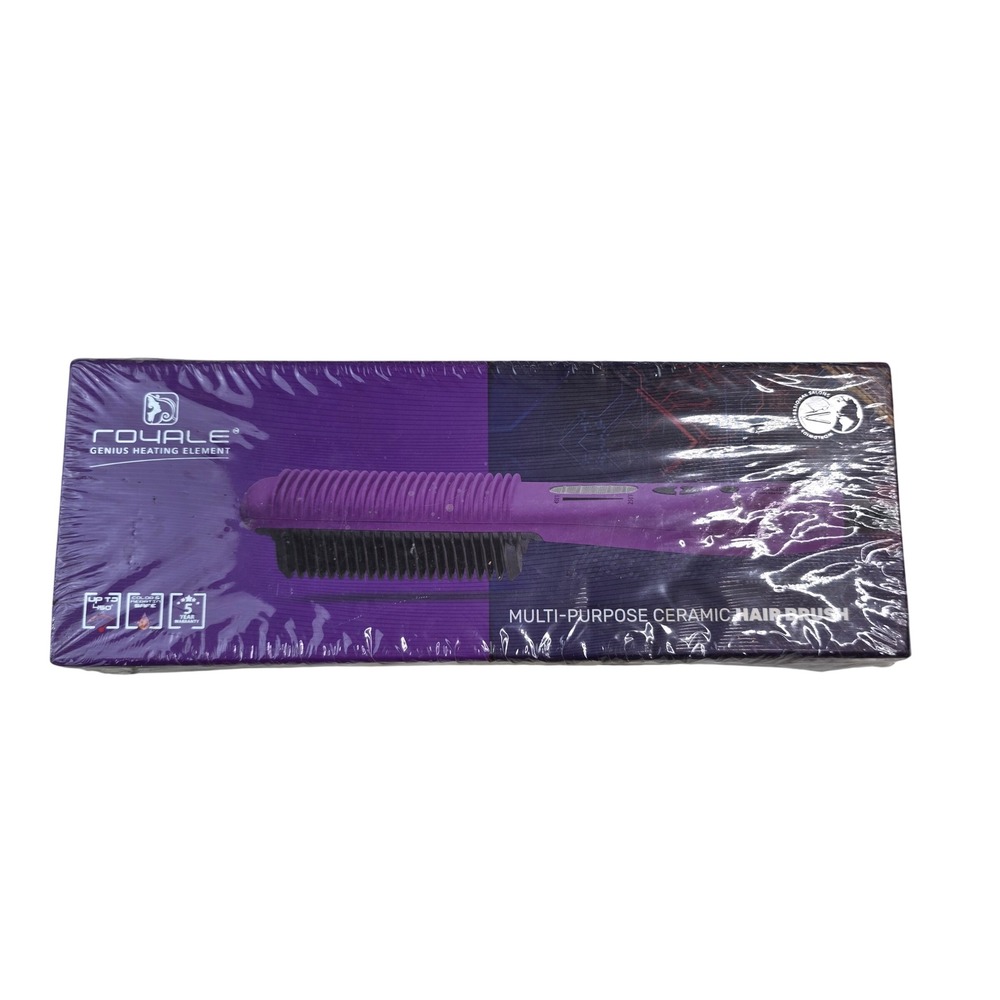Royale Genius Heating Element Multi-Purpose Ceramic Hair Brush Purple 450S S3